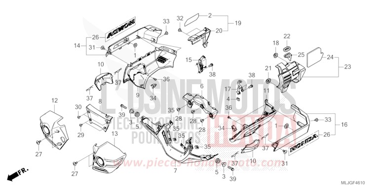 MOTORDECKEL von Gold Wing MAT BULLET SILVER (NH389) von 2026